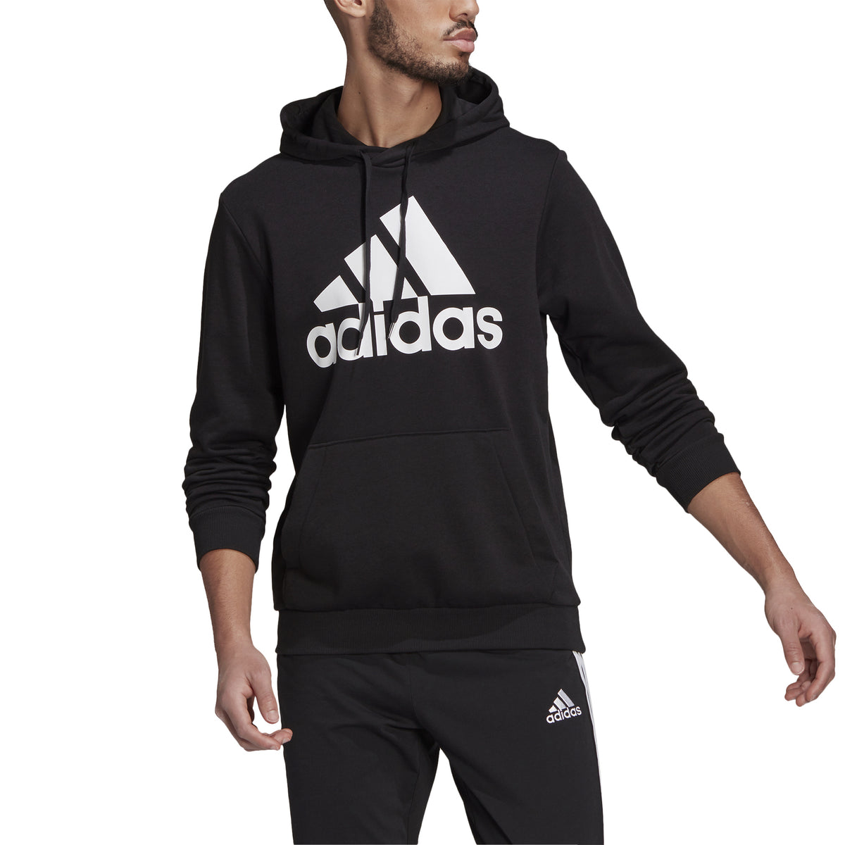 adidas Big Logo French Terry Hoody Herren-schwarz, weiß
