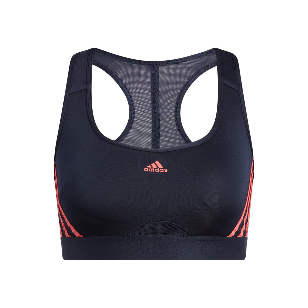 adidas 3Stripes Mid Stripes Brushed Sport-BH Damen - dunkelblau, pink