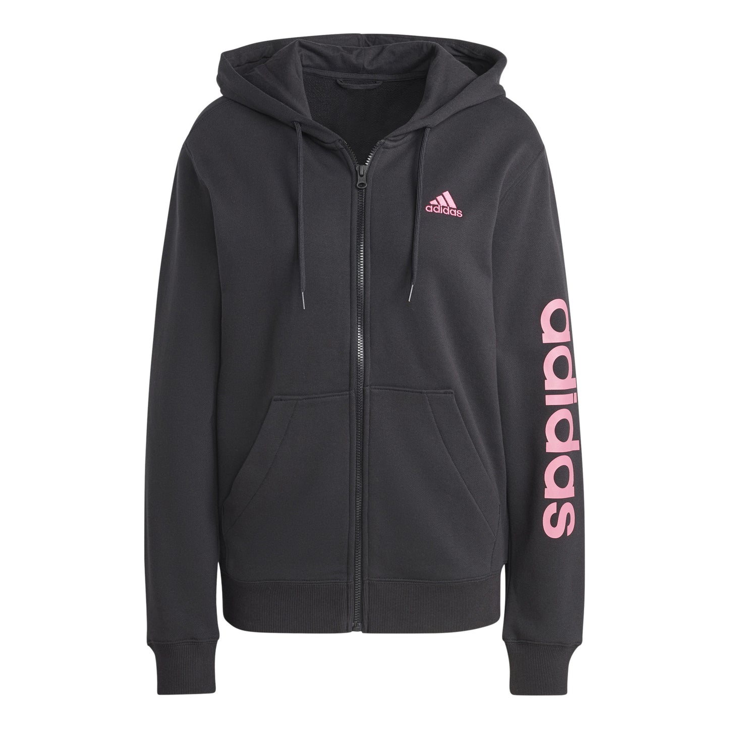 adidas Linear French terry Full Zip Sweatjacke Damen - schwarz, pink