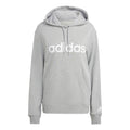 Linear French Terry Hoody Damen - hellgrau, weiß