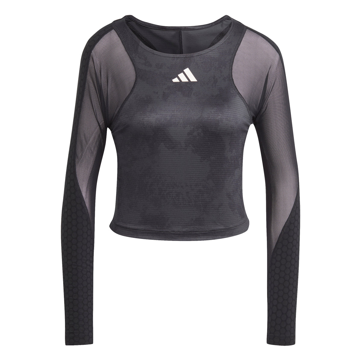 adidas Paris Crop Longsleeve Damen - dunkelgrau, schwarz