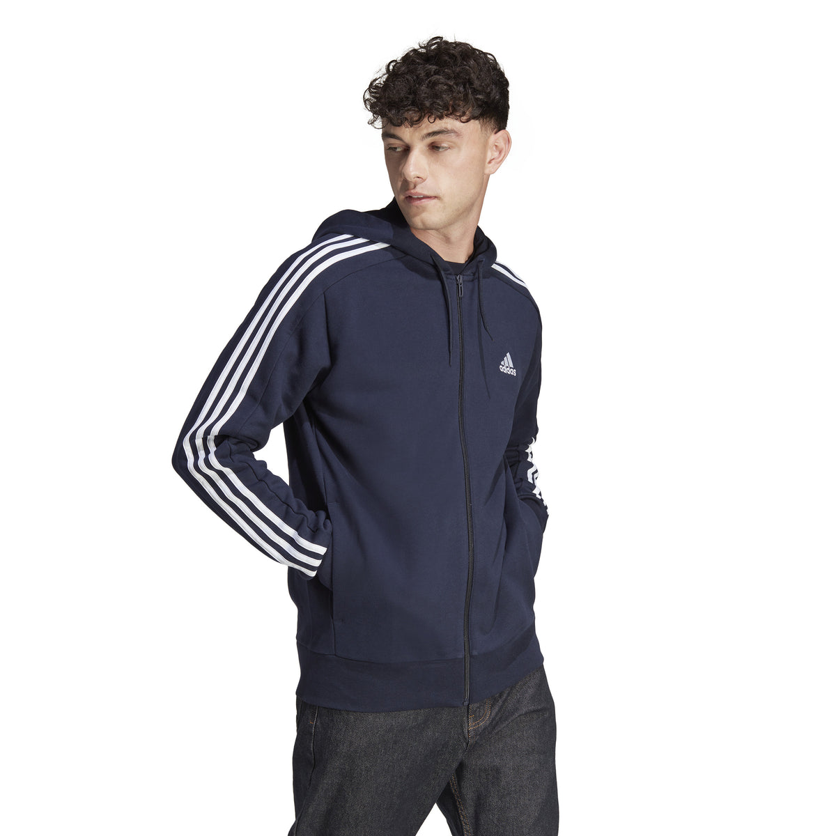 adidas 3Stripes Sweatjacke Herren - dunkelblau, weiß