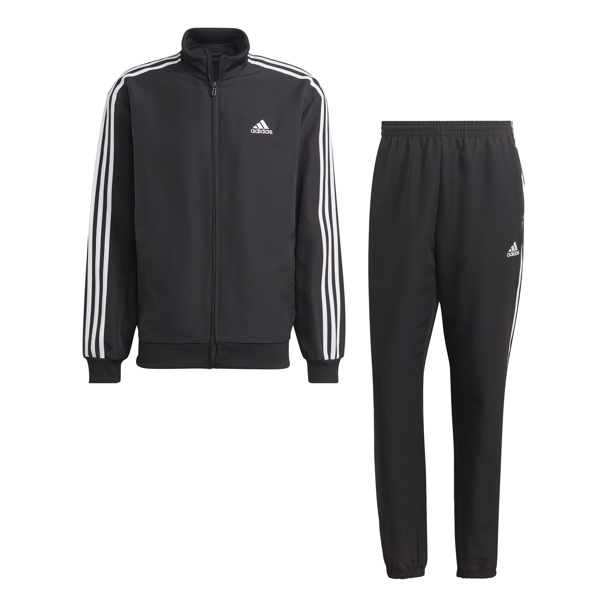 adidas 3Stripes Woven Trainingsanzug Herren - schwarz, weiß