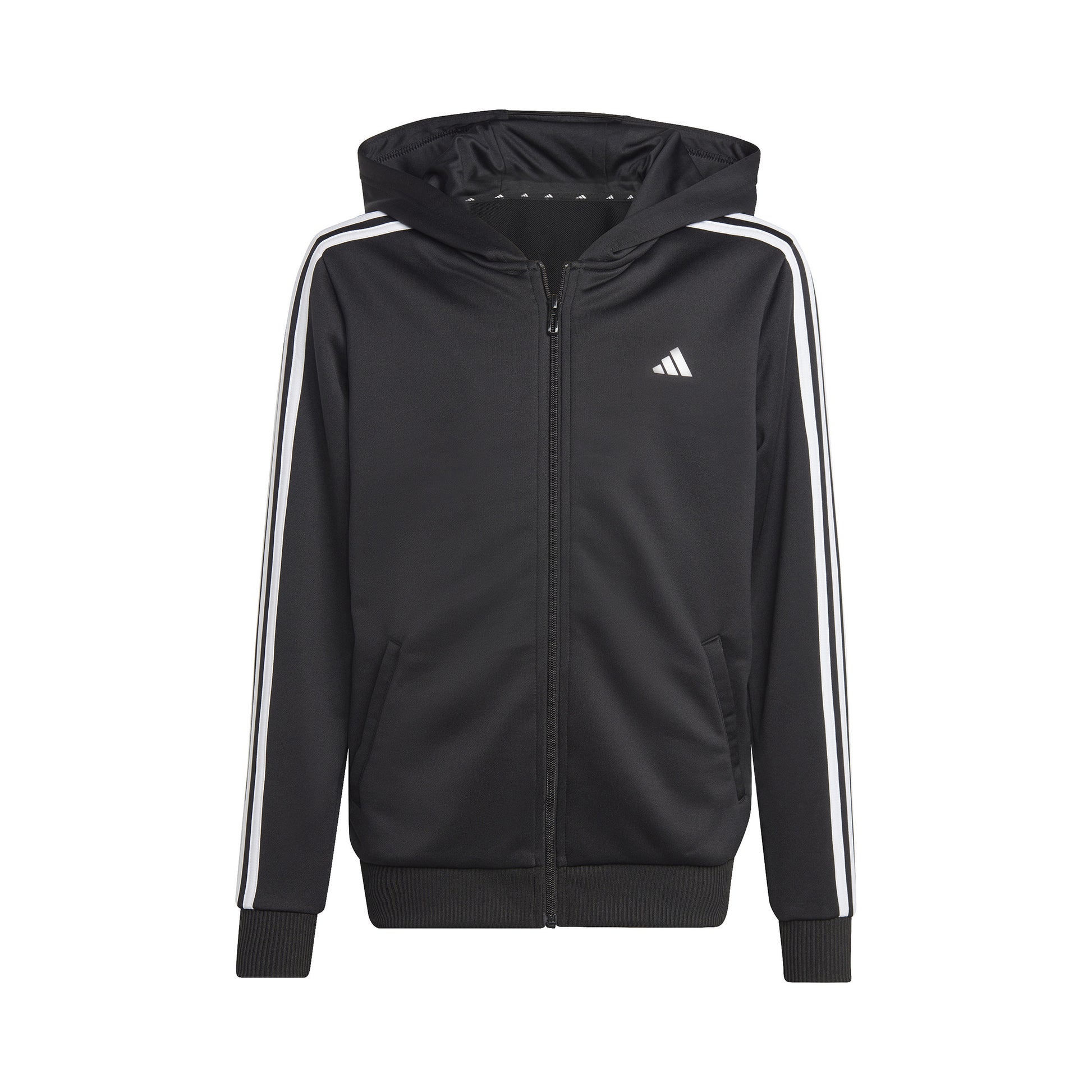 adidas Training ES 3 Stripes Full-Zip Sweatjacke Kinder - schwarz, weiß