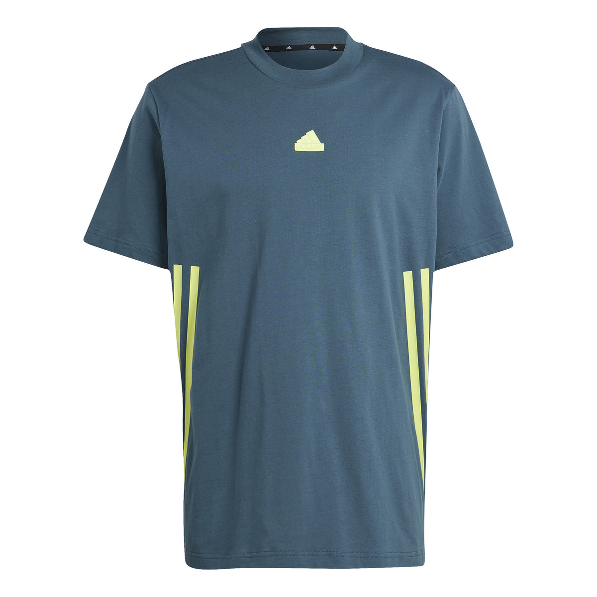 adidas Future Icon 3 Stripes T-Shirt Herren - dunkelgrau, limette