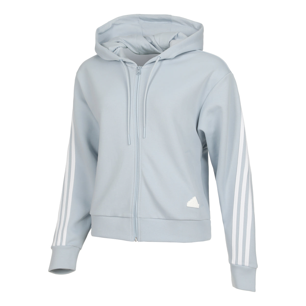 adidas Linear French Terry Sweatjacke Damen - blaugrau, weiß
