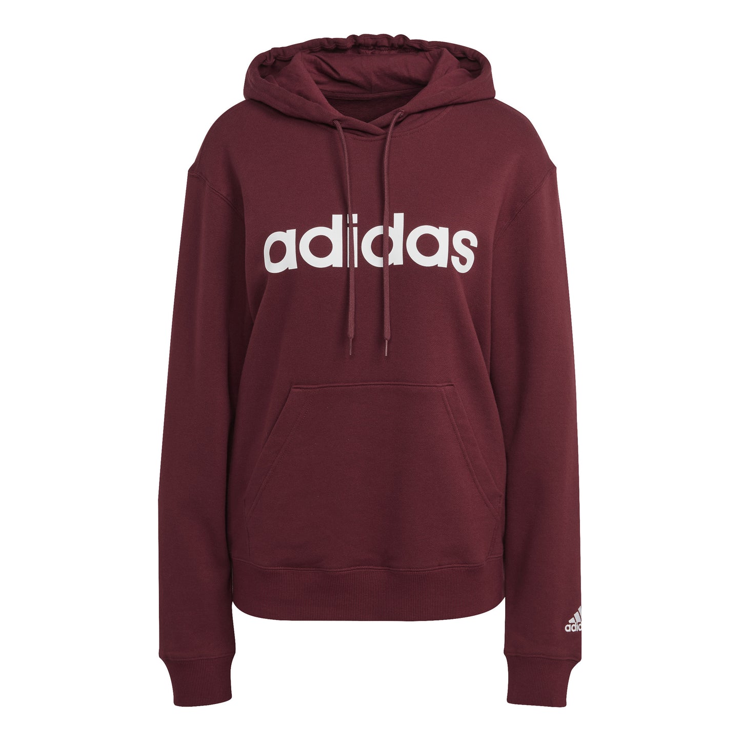 adidas Linear French Terry Hoody Damen - rot, weiß