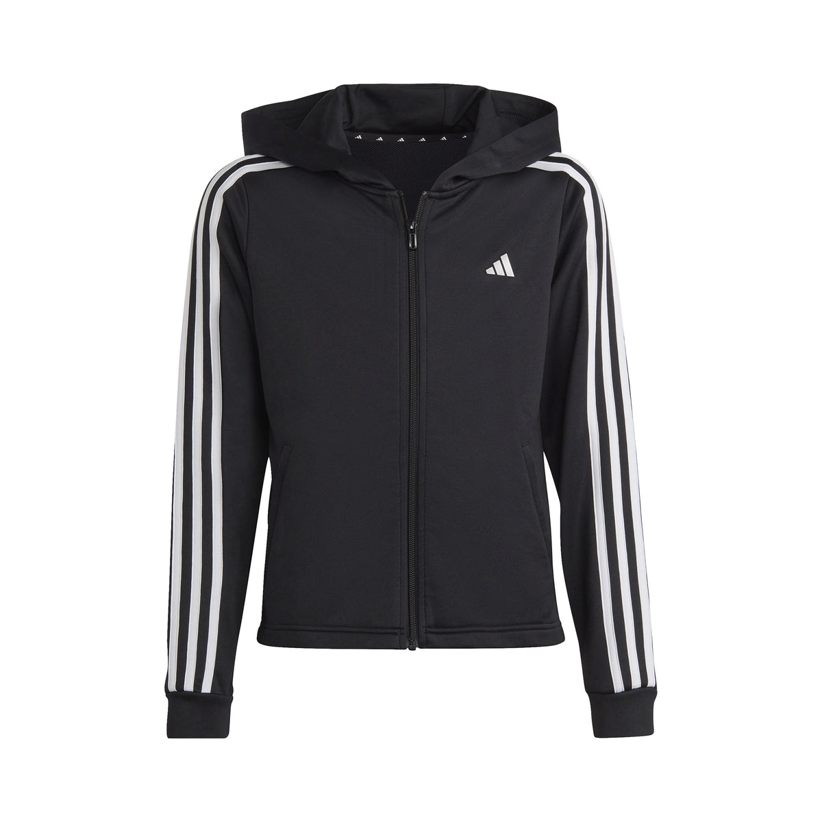 adidas Training ES 3 Stripes Full-Zip Sweatjacke Mädchen - schwarz, weiß