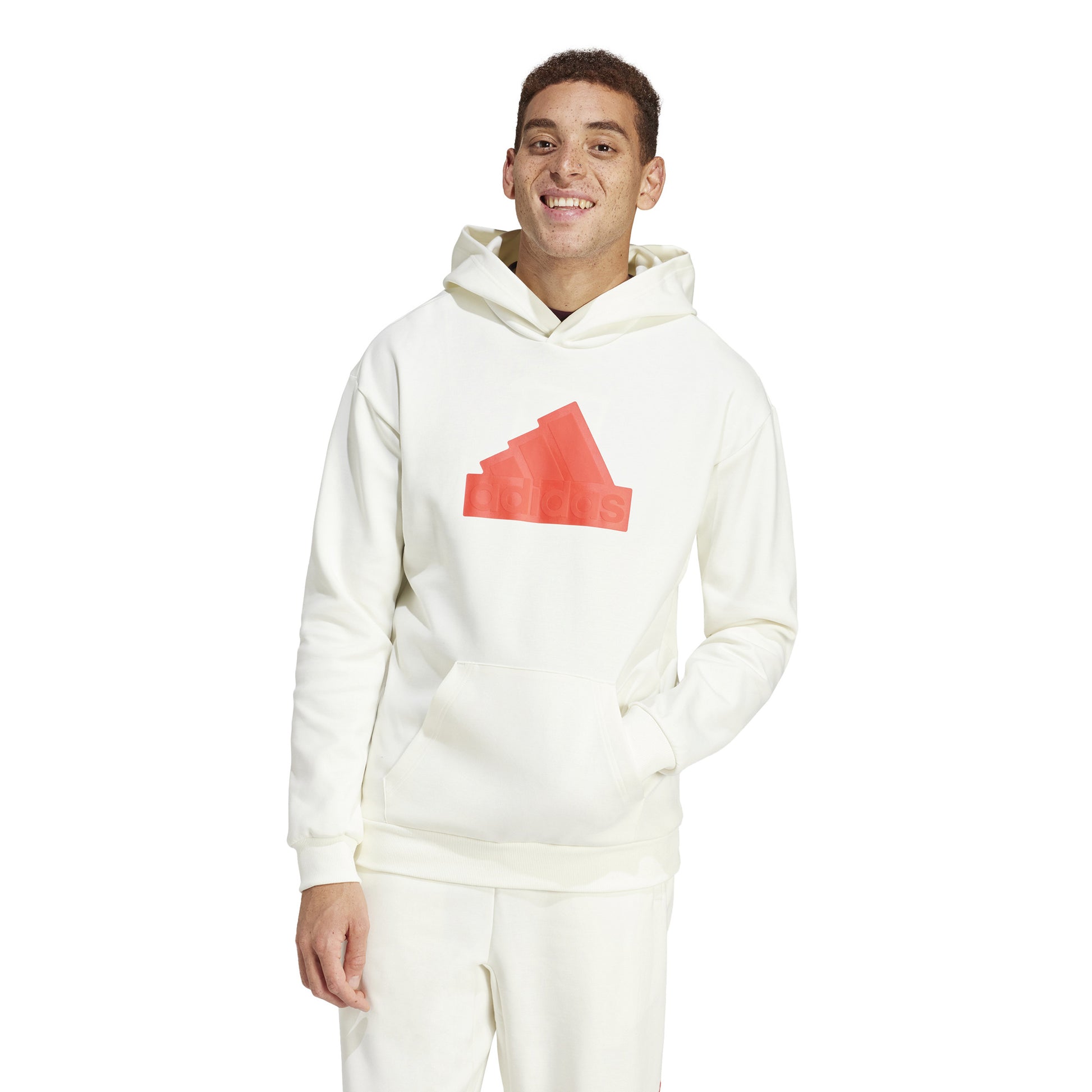 adidas Future Icon Badge of Sport Hoody Herren - creme, rot