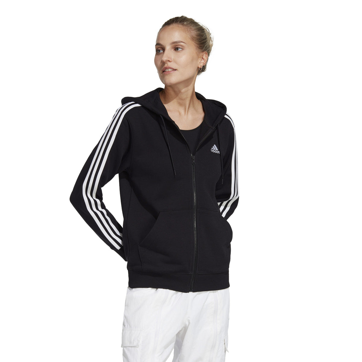 adidas 3Stripes Sweatjacke Damen - schwarz, weiß