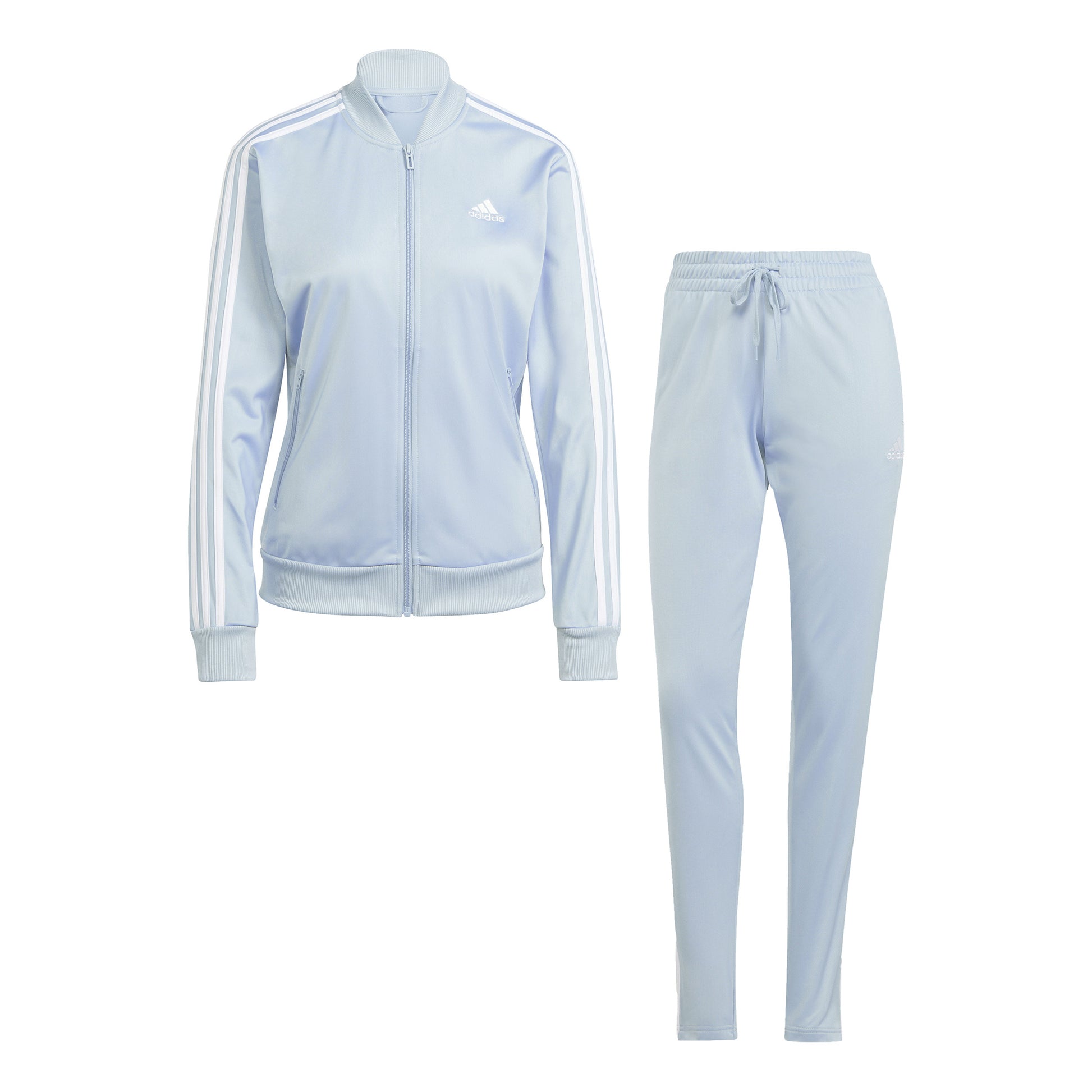 adidas 3Stripes Trainingsanzug Damen - hellblau, weiß