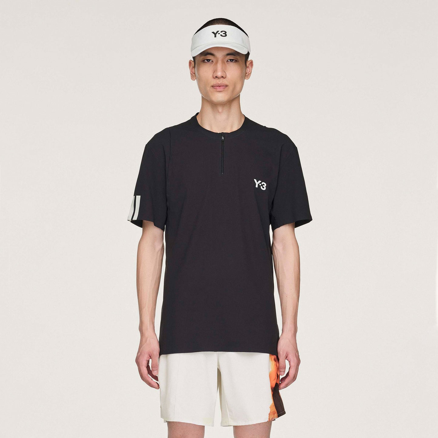 adidas Y-3 Zip Polo Herren-Schwarz