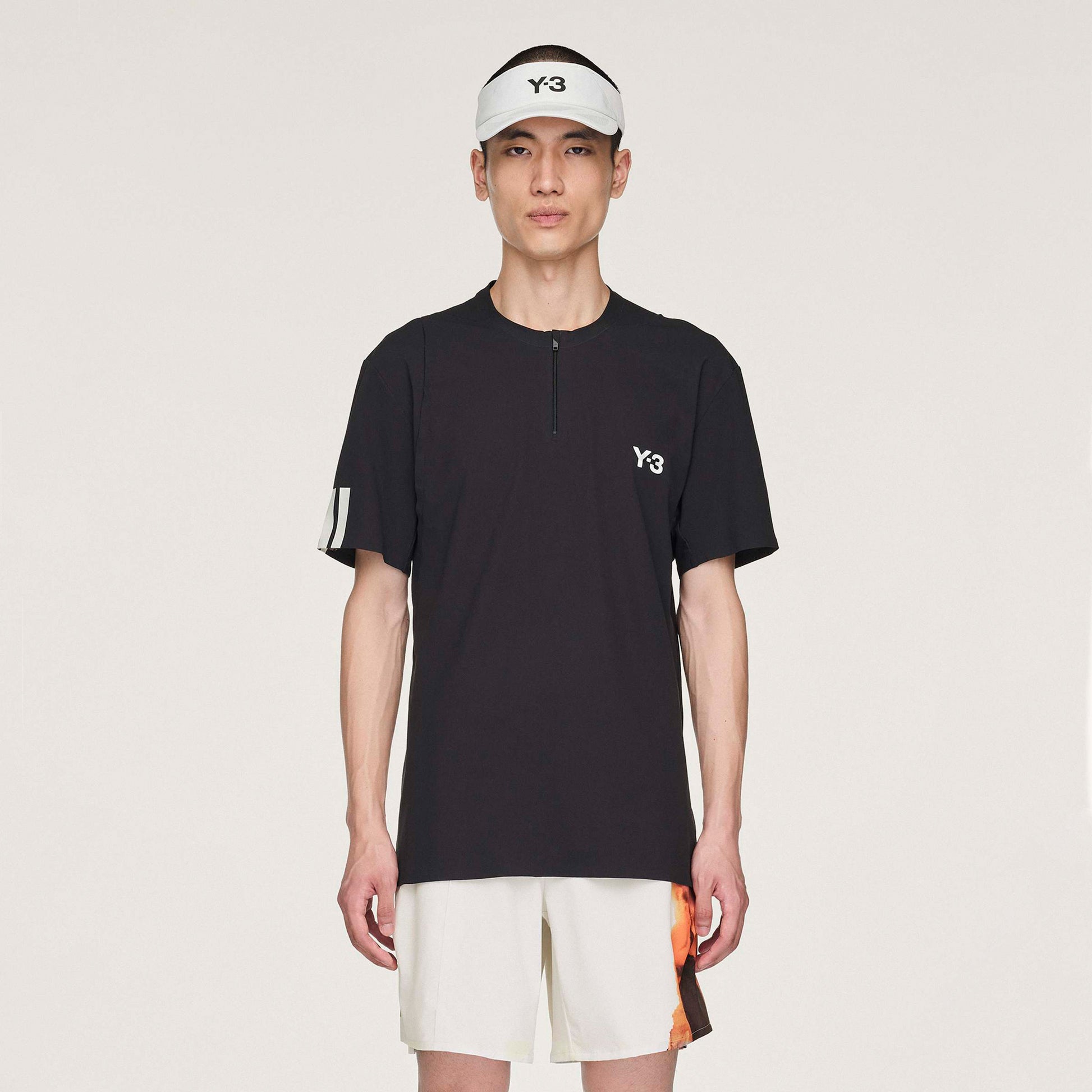 adidas Y-3 Zip Polo Herren-Schwarz