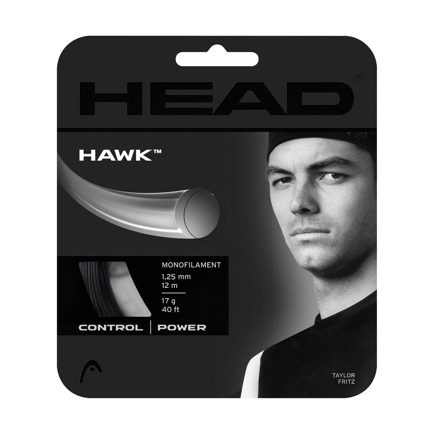 HEAD Hawk Saitenset 12m-Schwarz