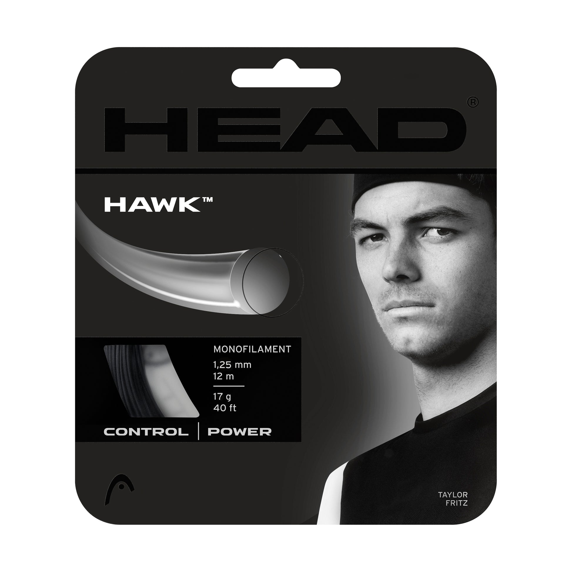 HEAD Hawk Saitenset 12m-Schwarz