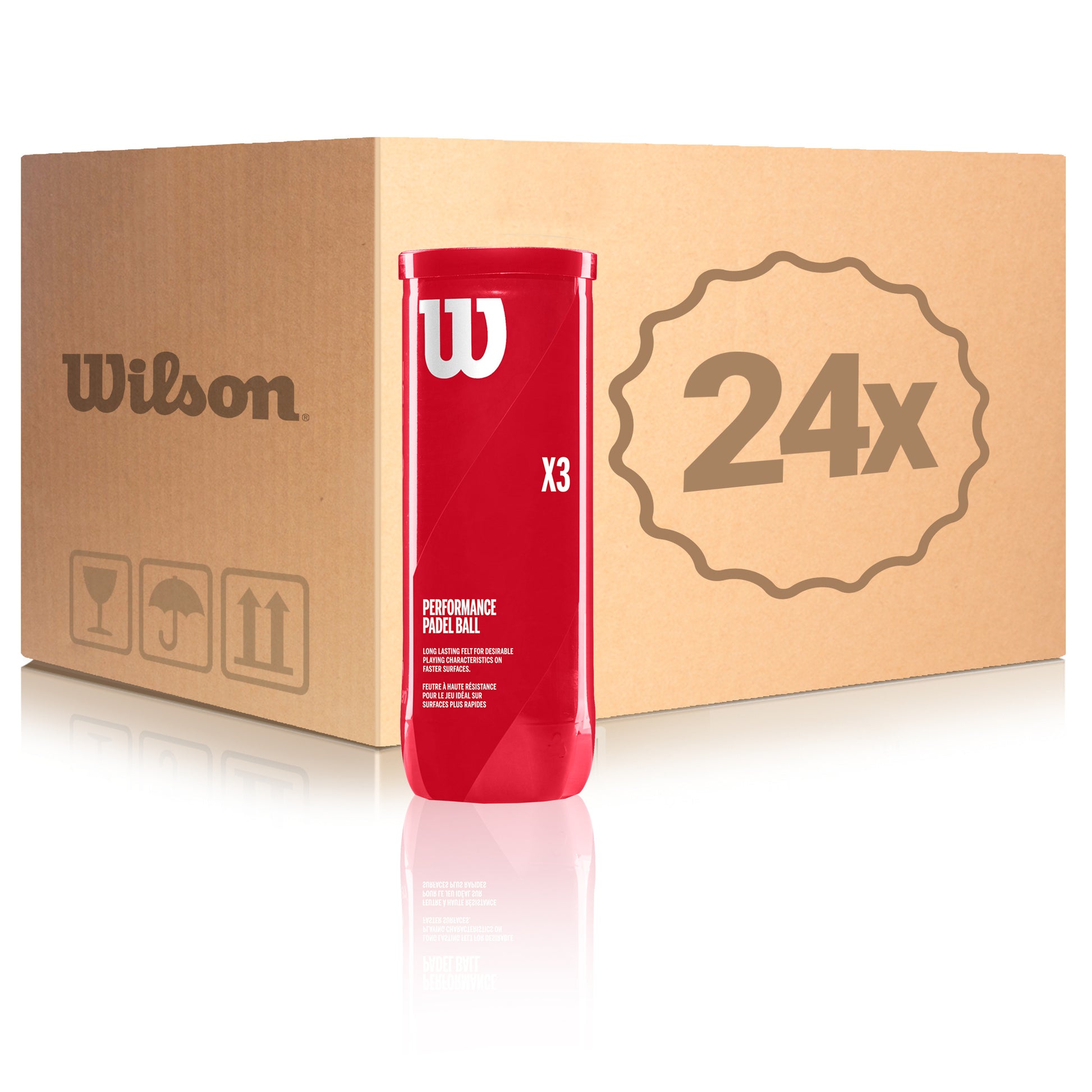 Wilson 24x 3er Dose Padel X3 Ball im Karton