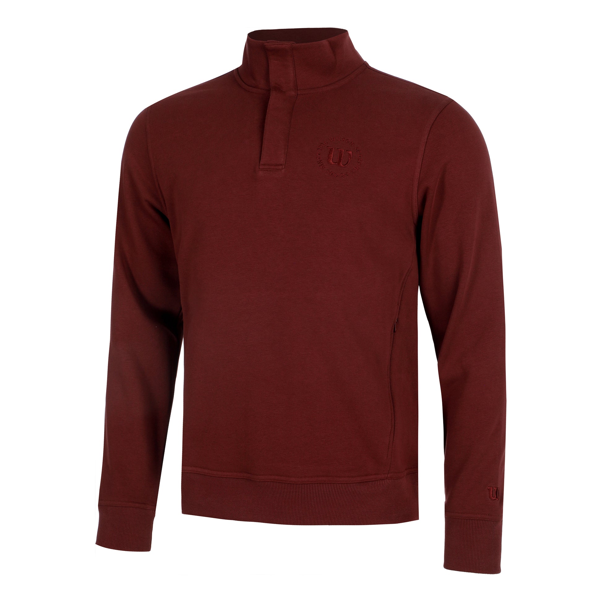 Wilson Tennis Club 1/2 Zip Mock Sweatshirt Herren-berry