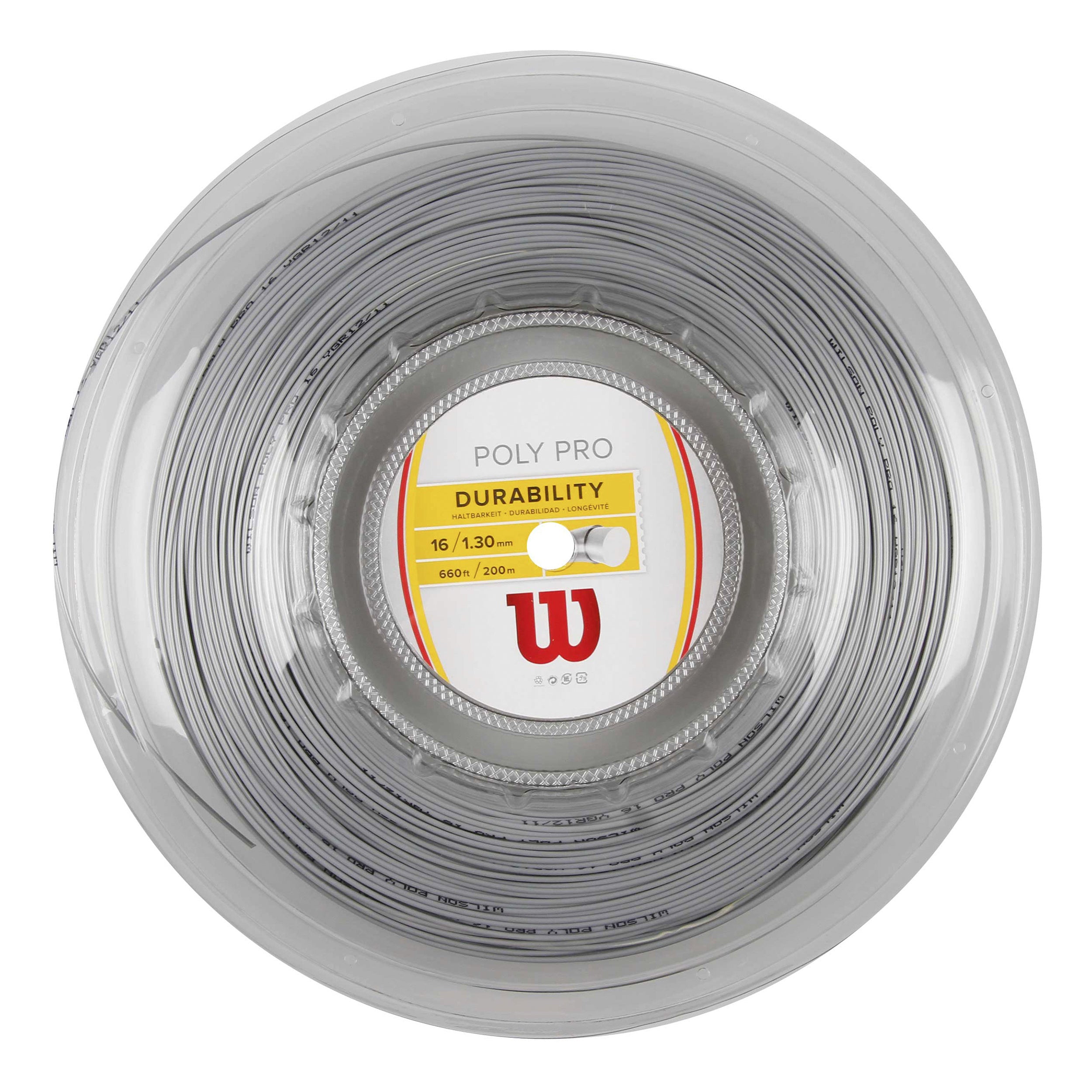 Wilson Poly Pro Saitenrolle 200m-Silber