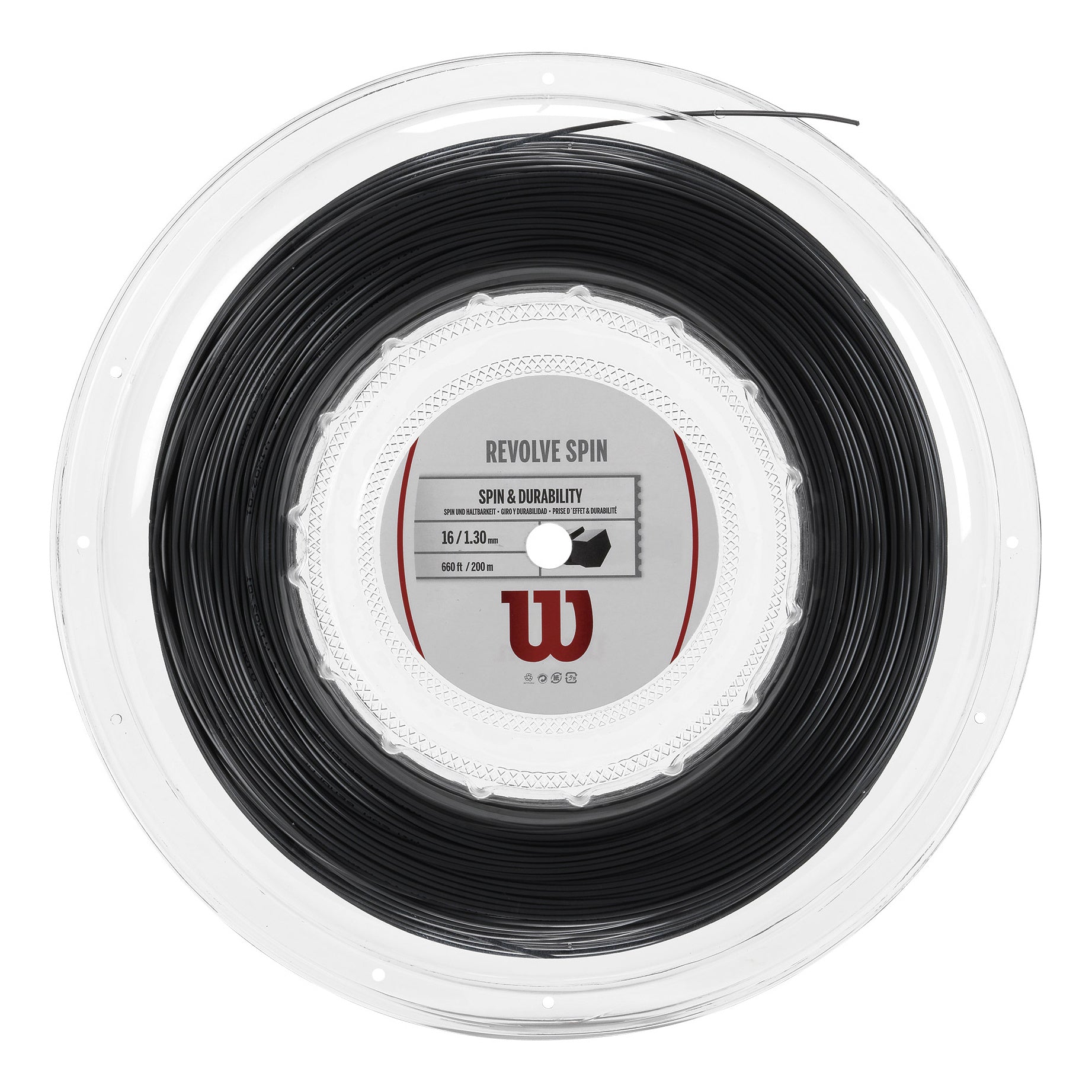 Wilson Revolve Spin Saitenrolle 200m-Schwarz