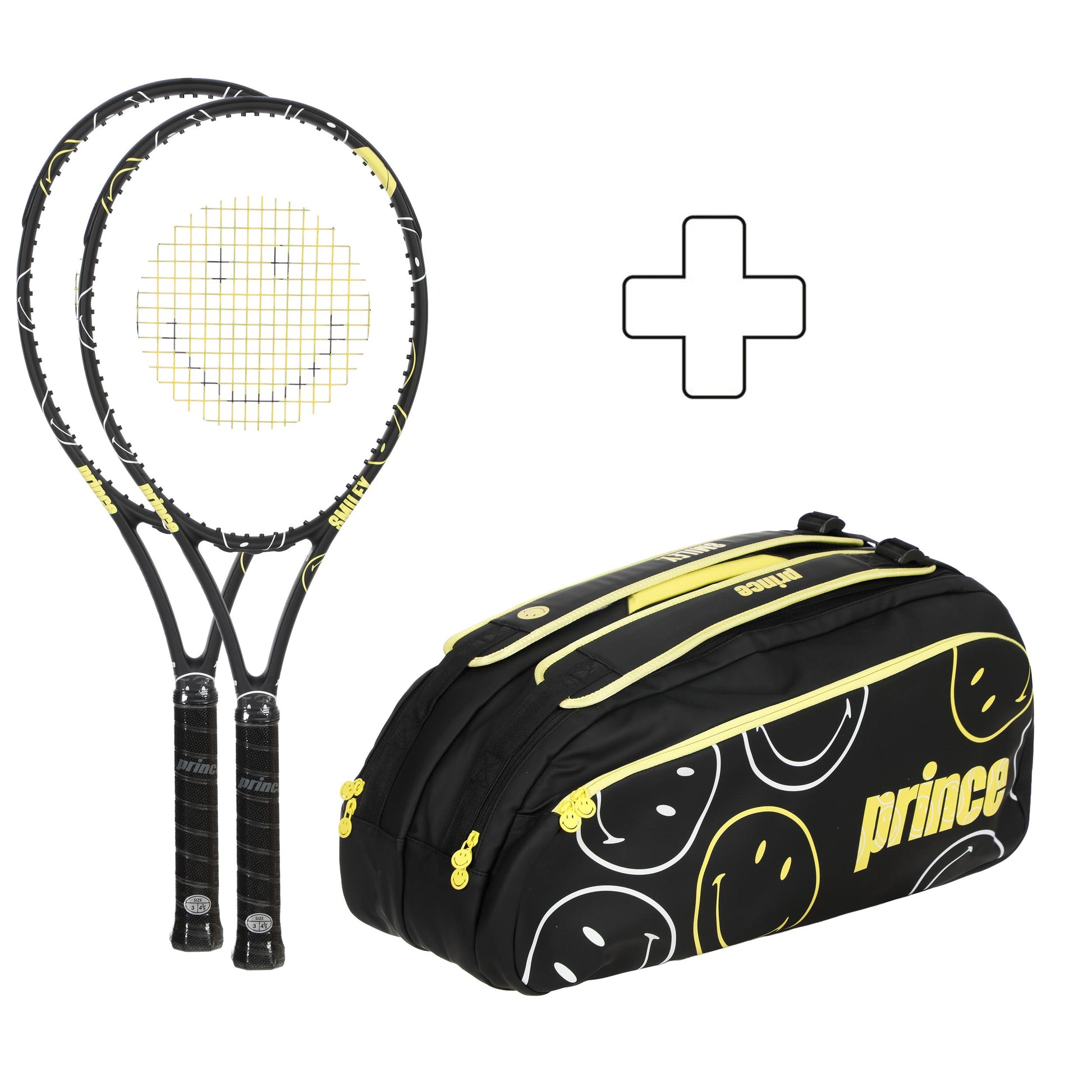 Prince 2x Beast Beast 100 (280g) Smiley Edt. plus Schlägertasche