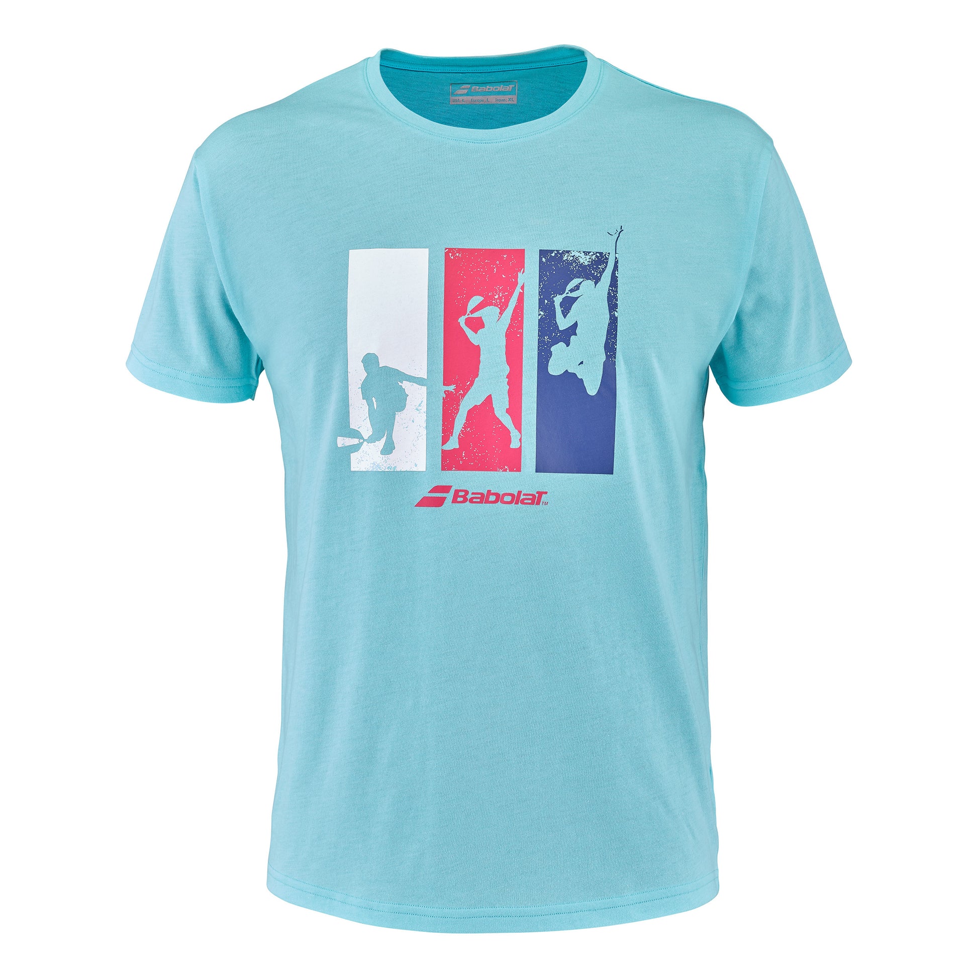 Babolat Cotton T-Shirt Herren - hellblau, mehrfarbig