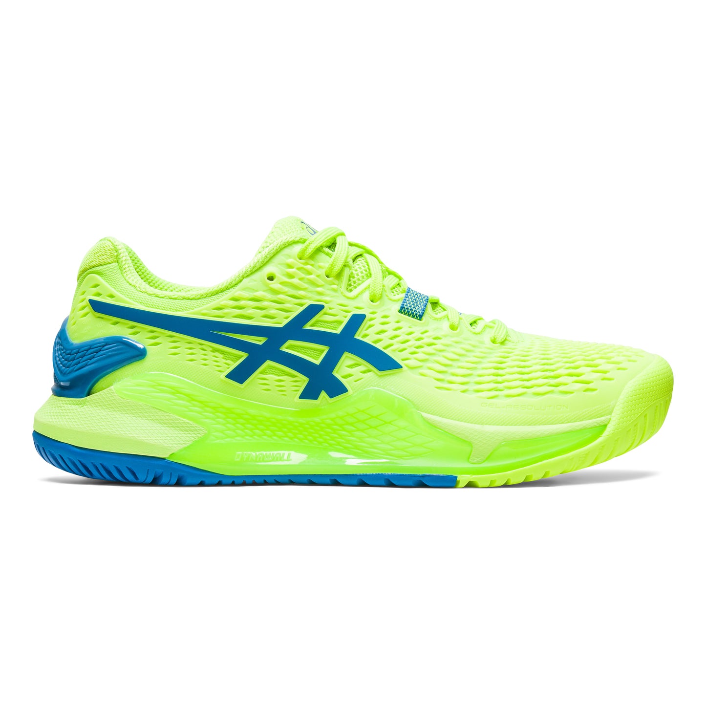 ASICS Gel-Resolution 9 Allcourtschuh Damen - neongrün, blau