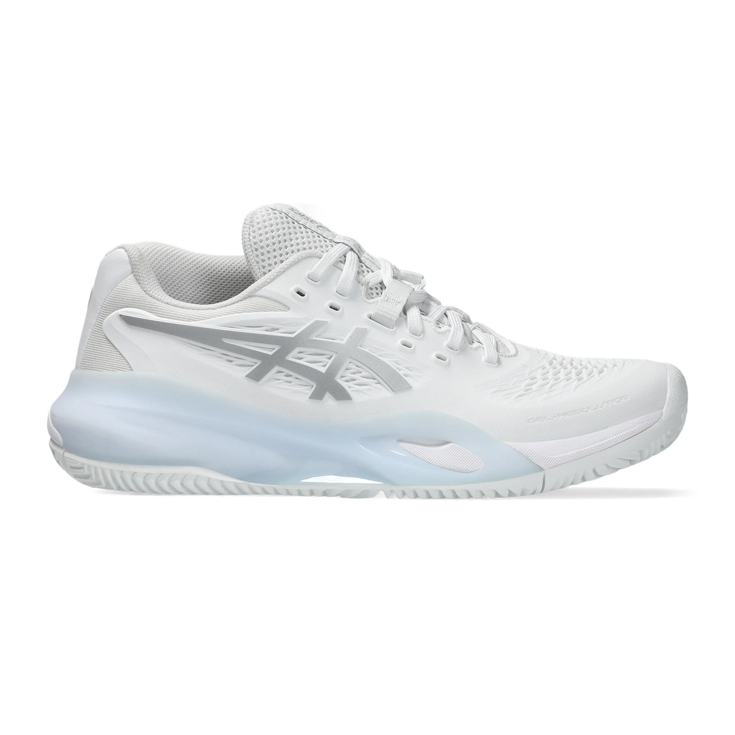 ASICS GEL RESOLUTION 9 28cm OC WIDE 白 Gel-Resolution X Sandplatzschuh Damen - weiß, silber | Tennis-Point