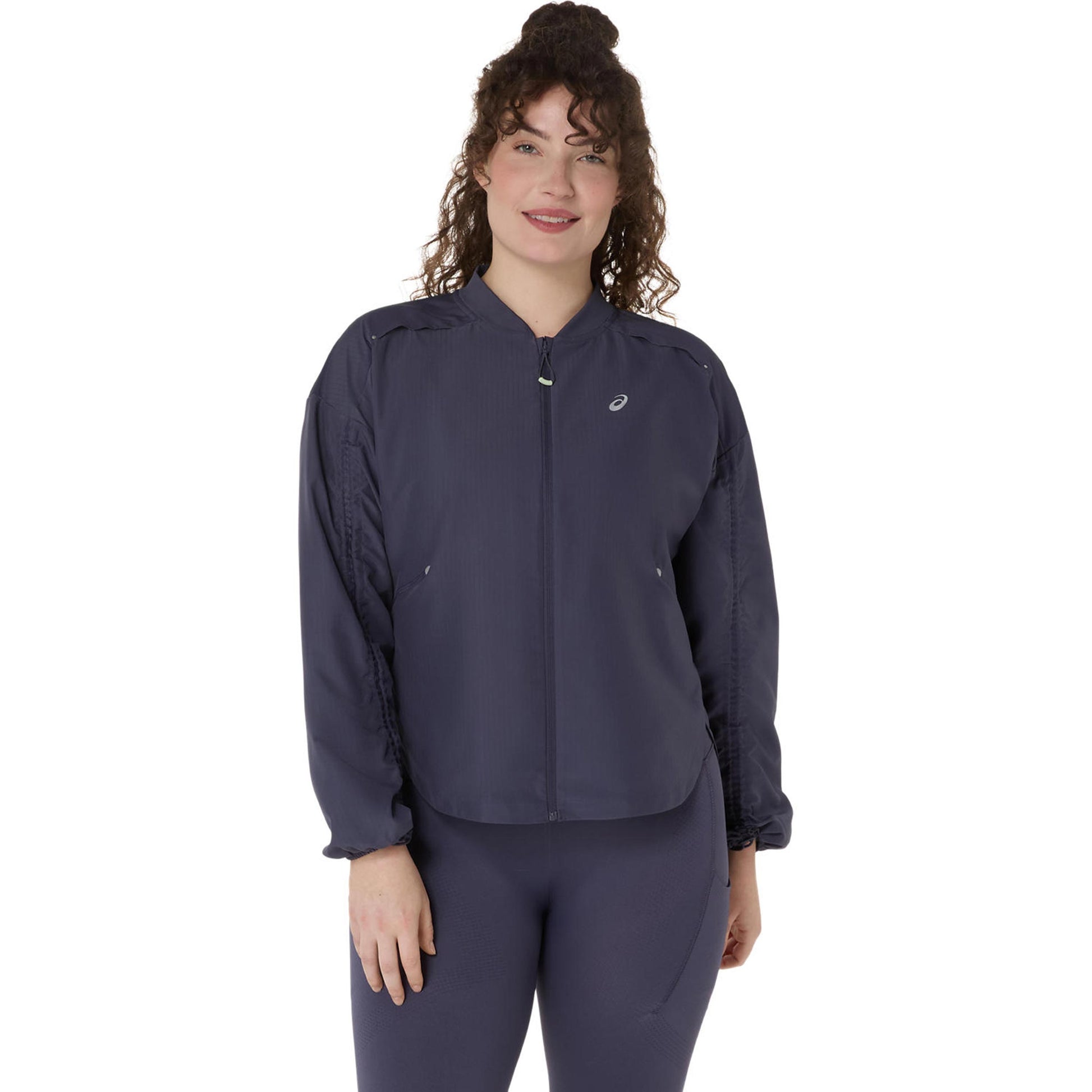 ASICS Nagino Run Adjustable Laufjacke Damen-blaugrau, blau