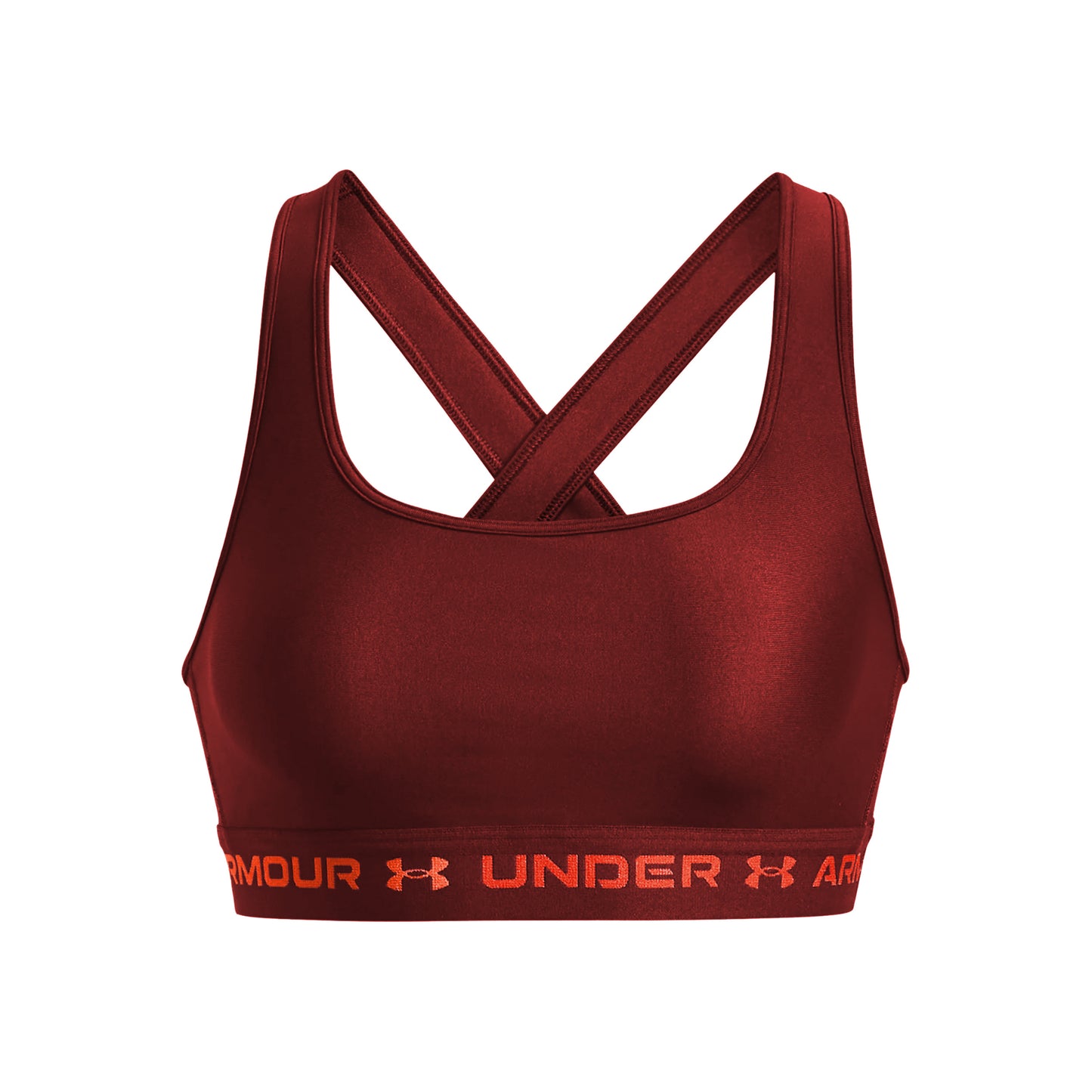 Under Armour Crossback Mid Sport-BH Damen - dunkelrot, rot