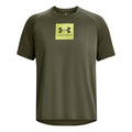 Tech printed fill T-Shirt Herren - dunkelgrün, gelb
