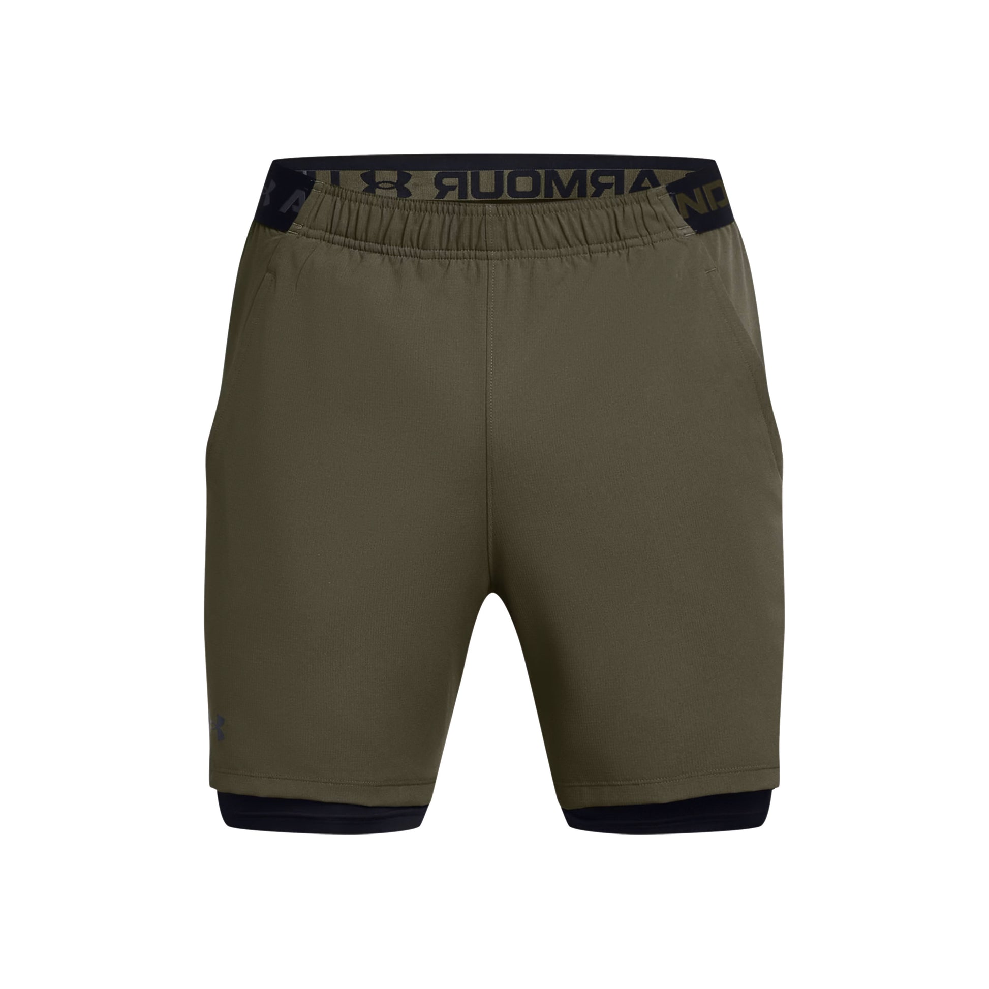 Under Armour Vanish Woven 2in1 Shorts Herren - oliv, schwarz