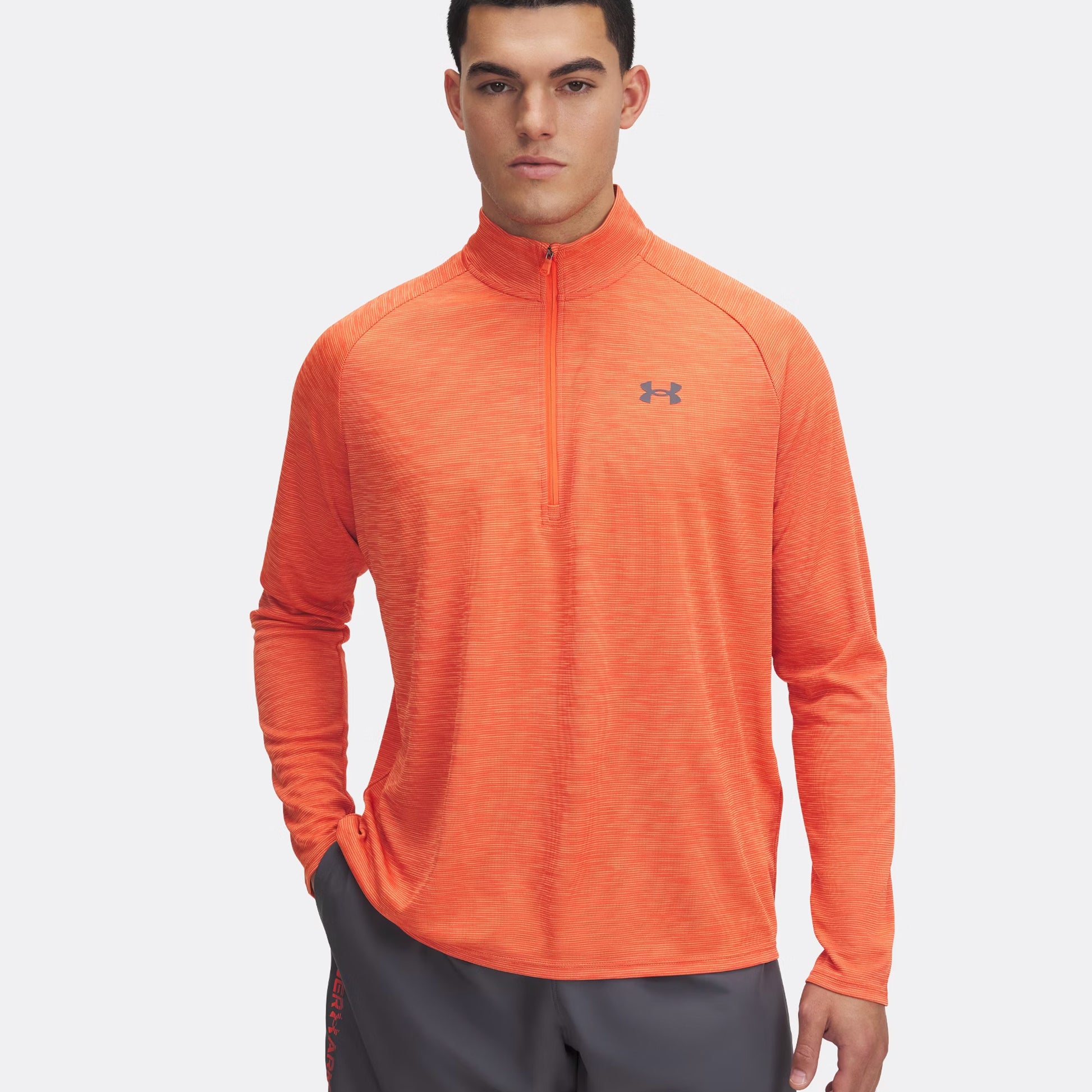 Under Armour Tech Textured Half-Zip Longsleeve Herren-Orange