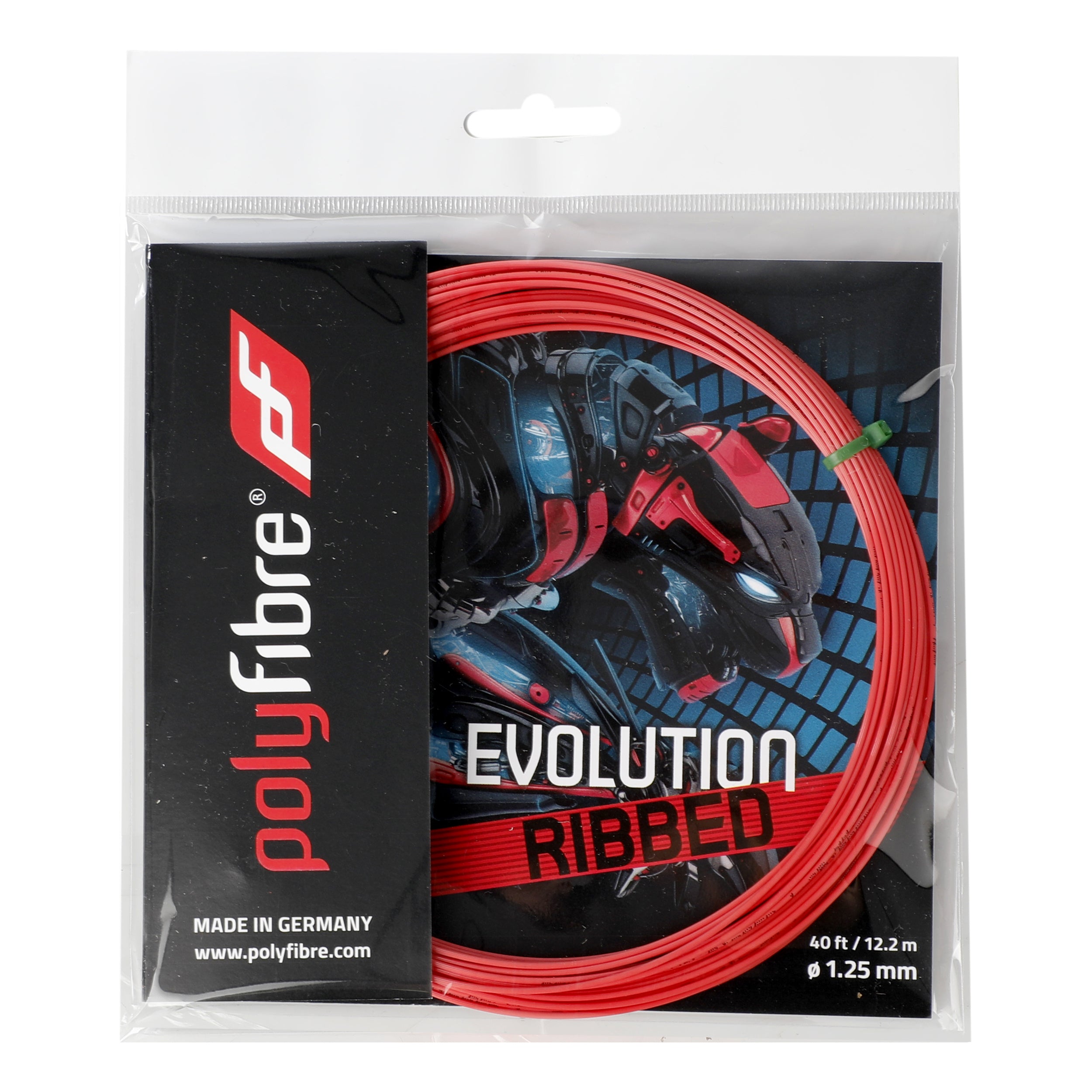 Polyfibre Evolution ribbed Saitenset 12m - rot