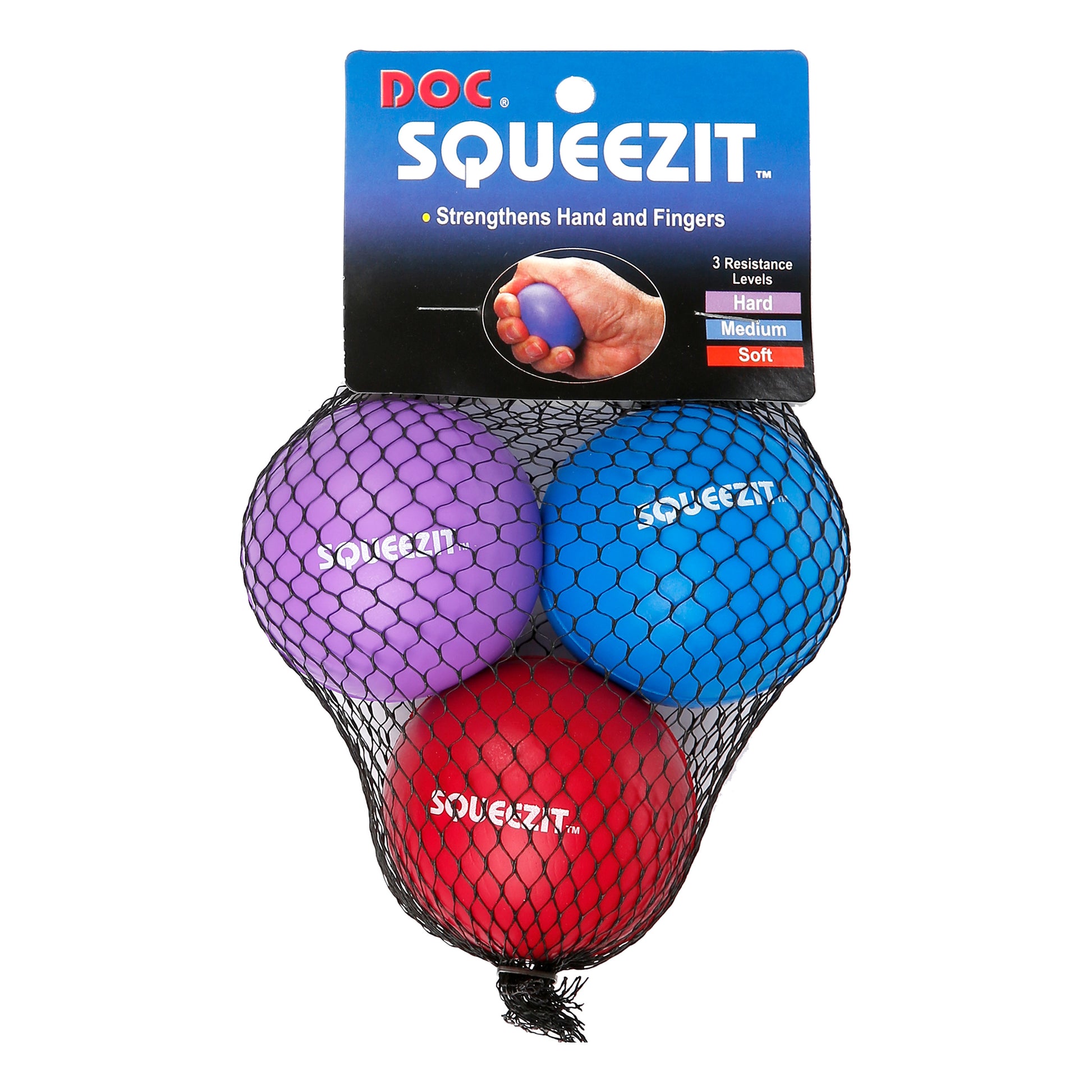 Tourna Squeez It Ball 3er Pack-Blau,Lila