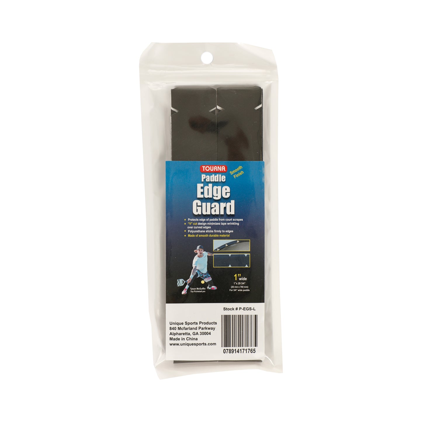 Tourna Padel Edge Guard 19mm Pickleball Rahmenschutzband-Schwarz