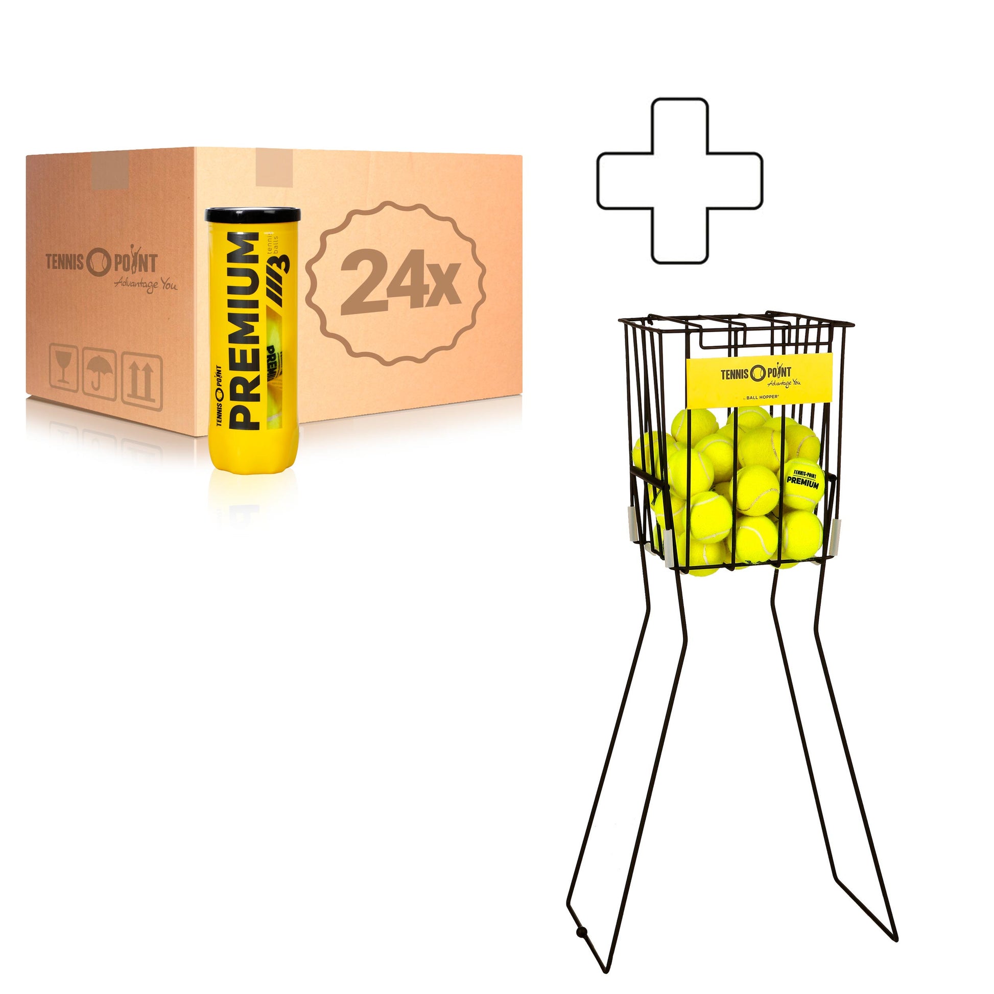 Tennis-Point 24x 3er Dose Premium plus Ballkorb