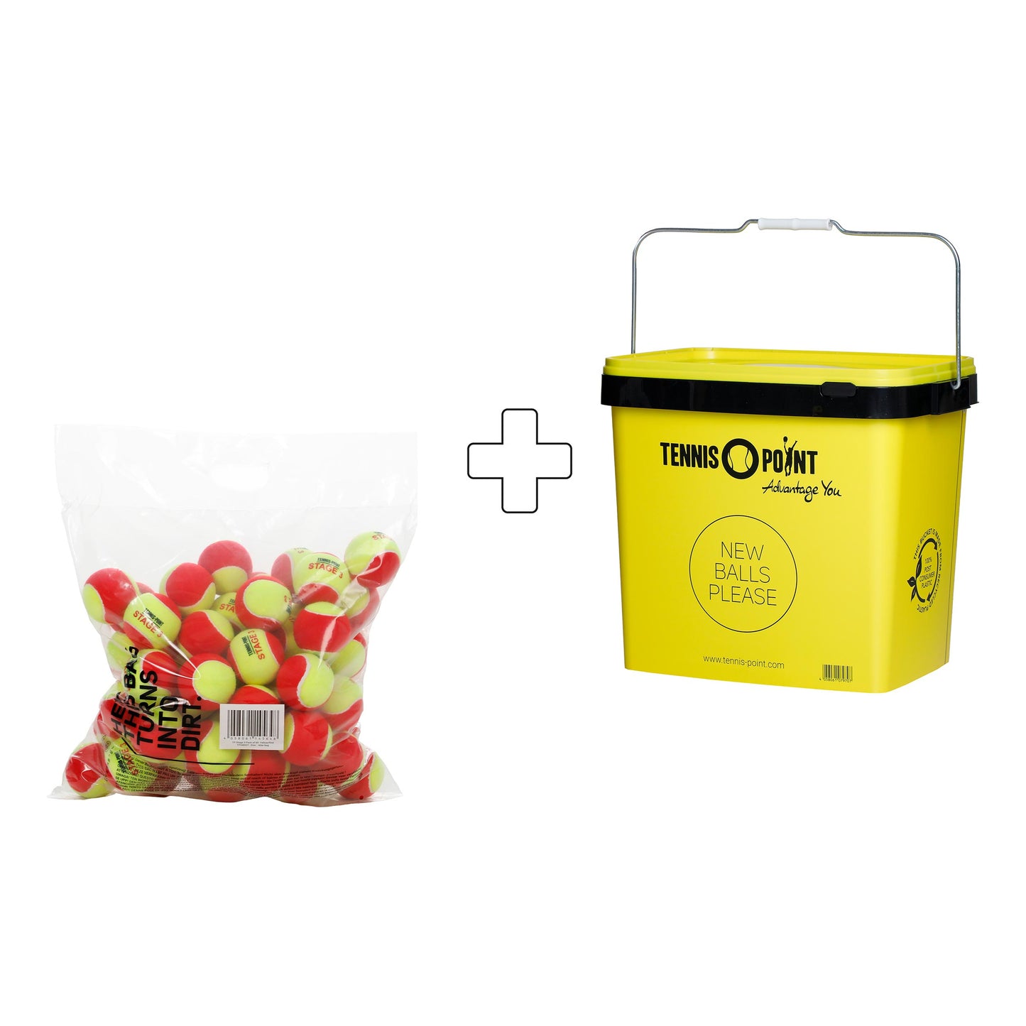 Tennis-Point 60er Beutel TP Stage 3 plus Balleimer