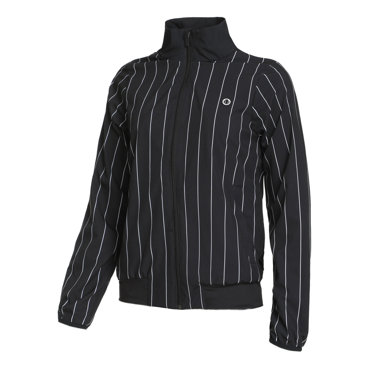 Tennis-Point Stripes Trainingsjacke Damen - schwarz, weiß