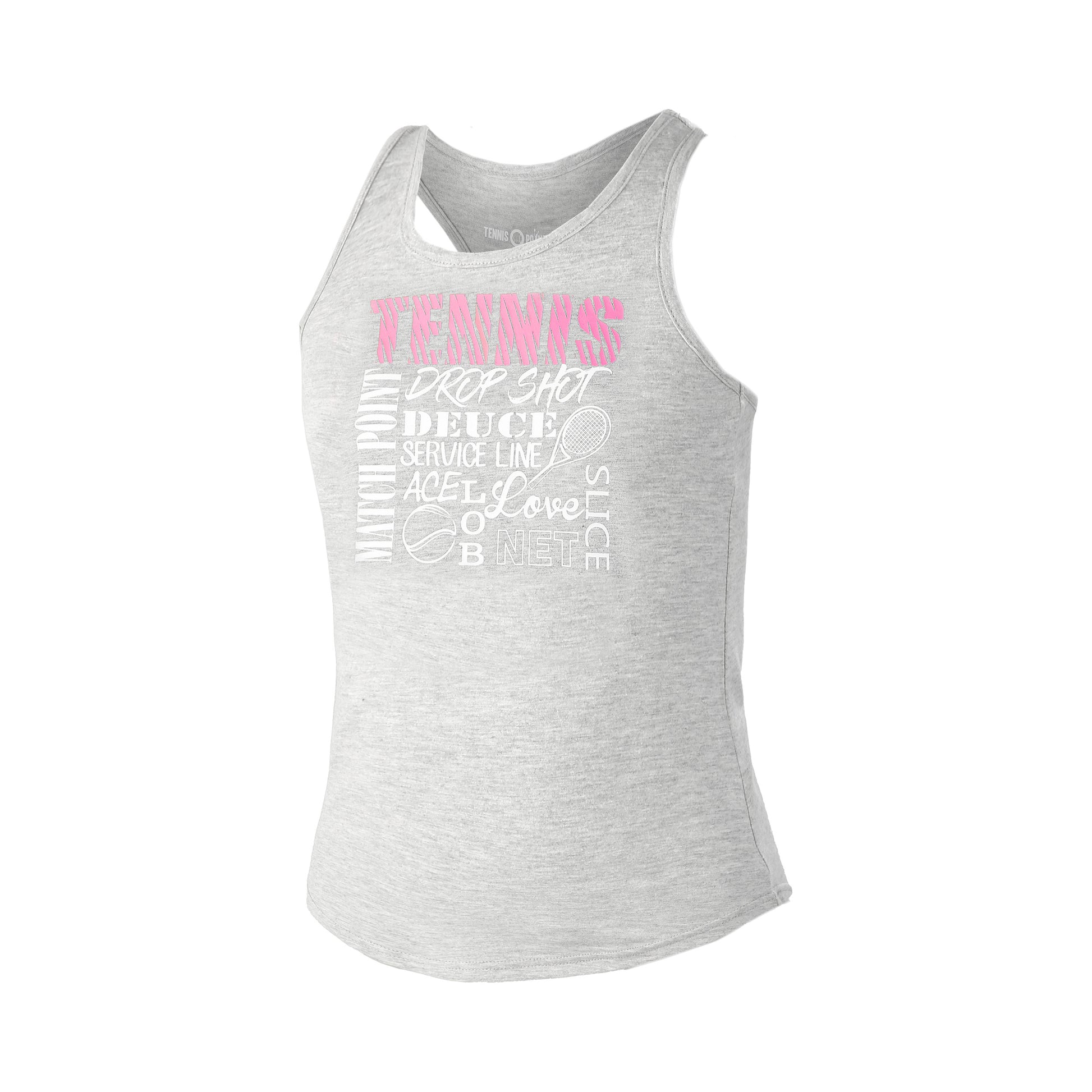 Tennis-Point Tennis World Tank-Top Mädchen - grau, mehrfarbig