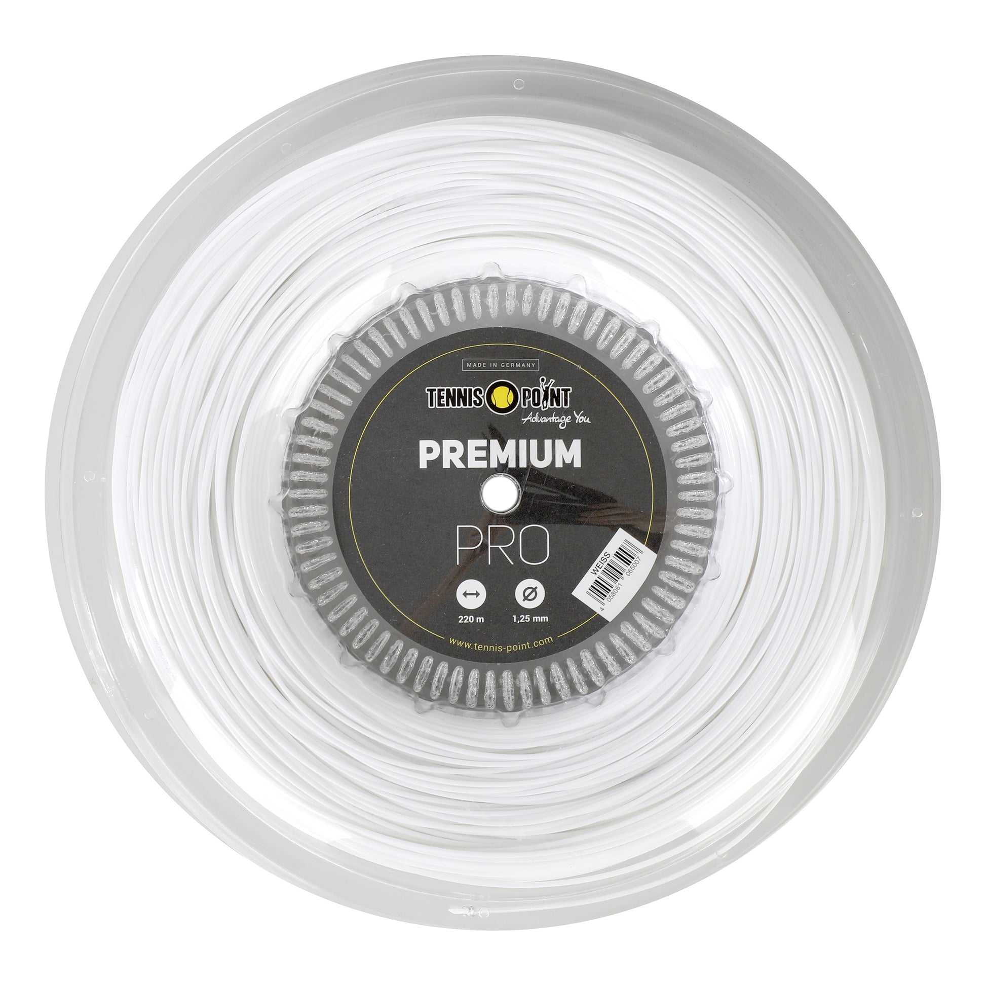 Tennis-Point Premium Pro Saitenrolle 220m - weiß