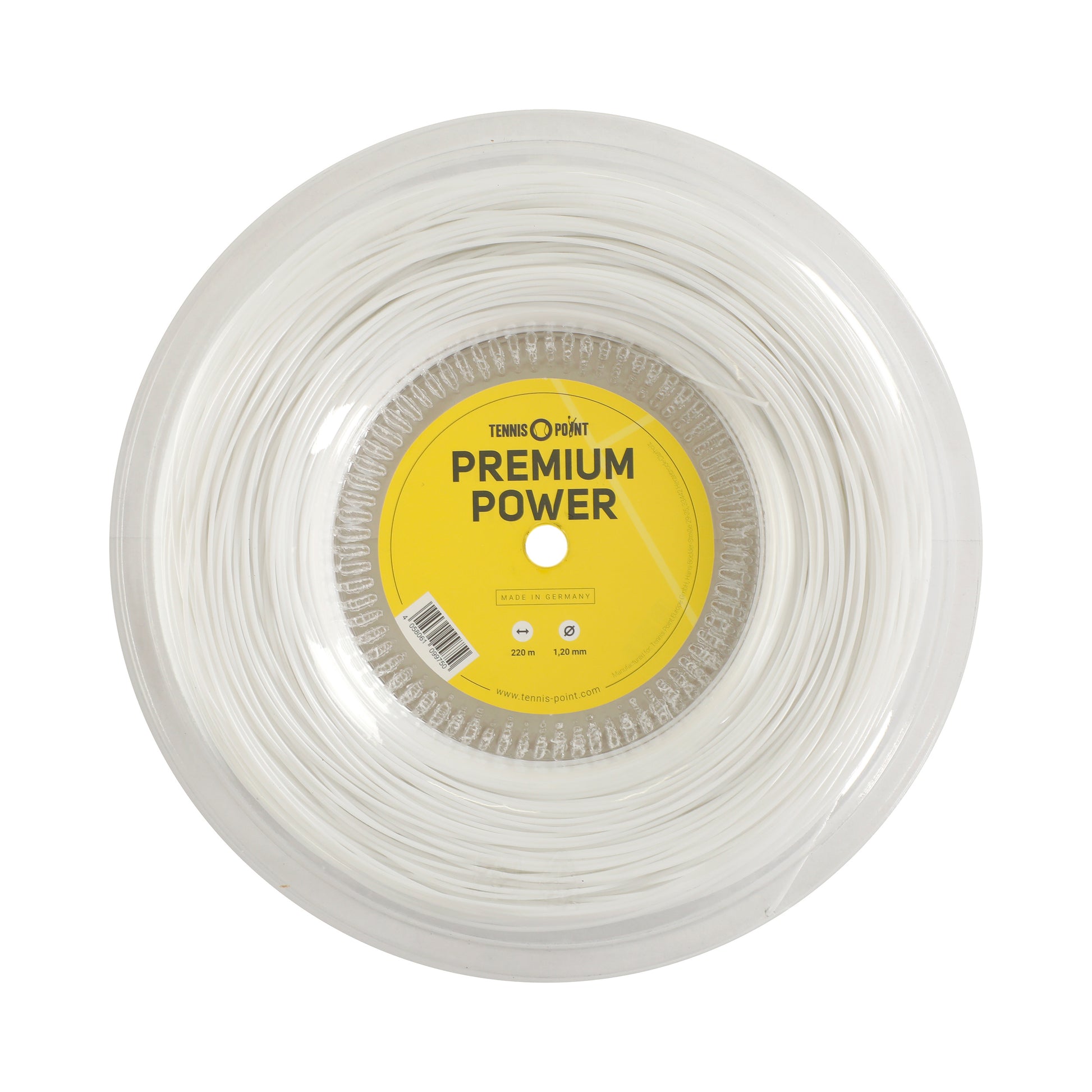 Tennis-Point Premium Power Saitenrolle 220m-Weiß