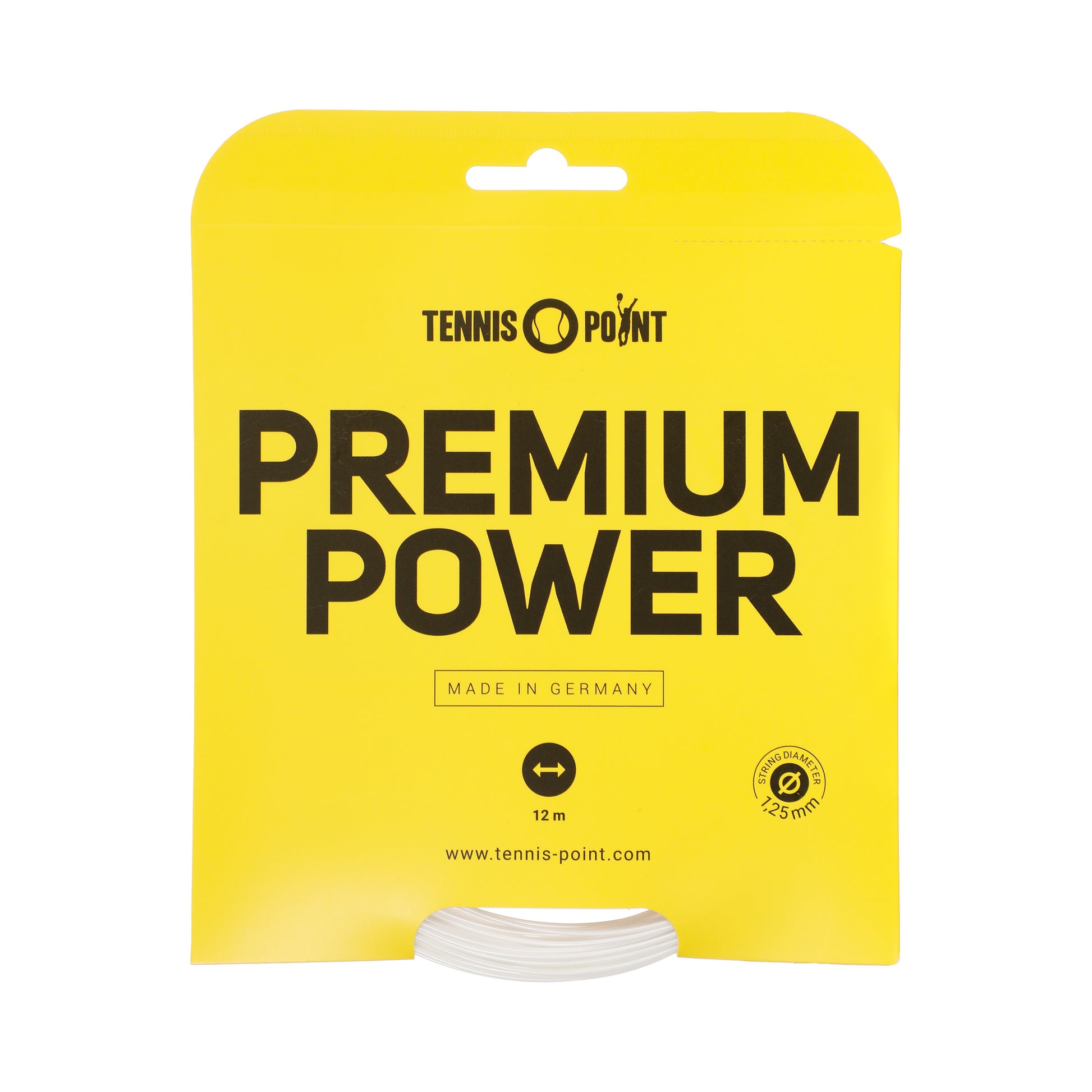 Tennis-Point Premium Power Saitenset 12m-Weiß