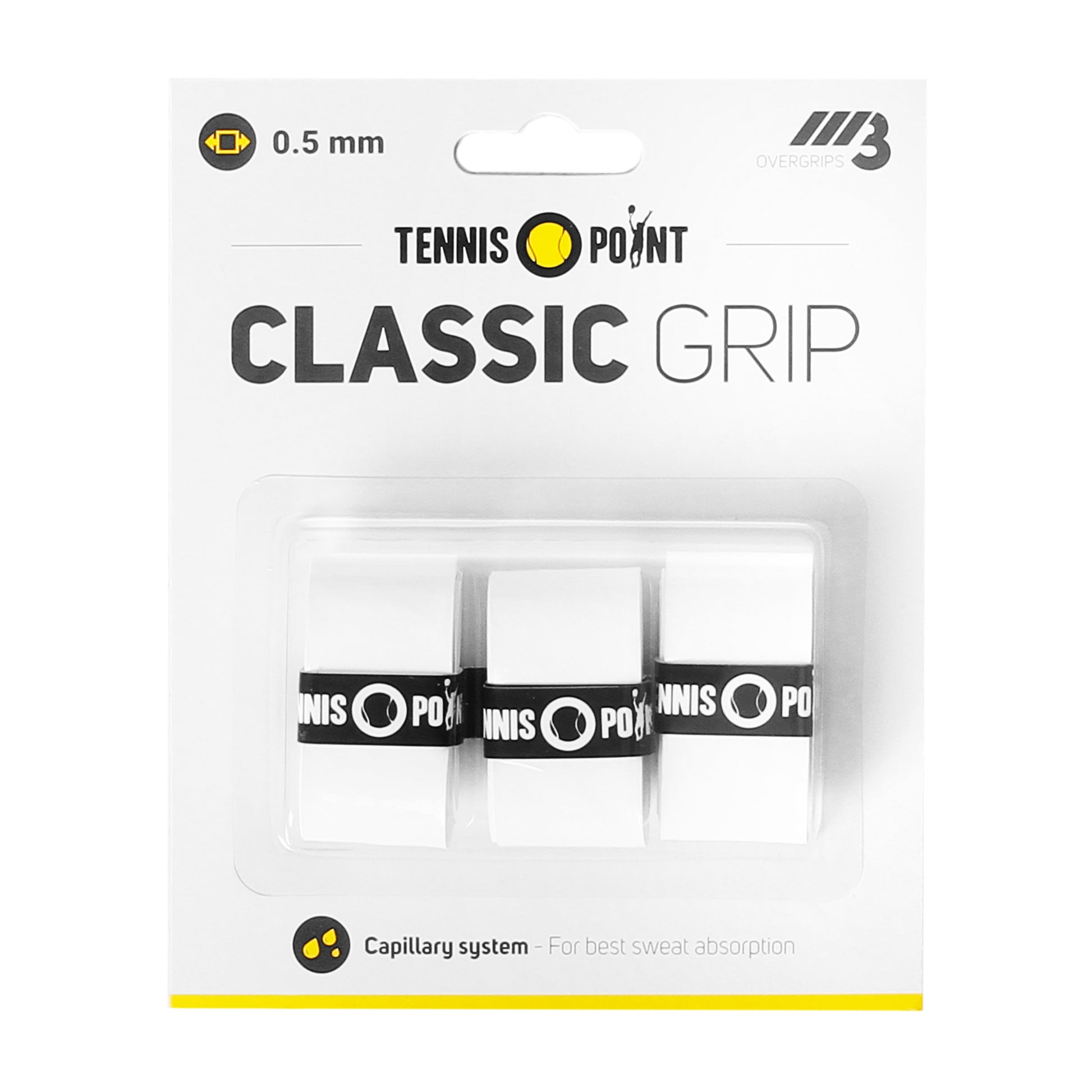 Tennis-Point Classic Grip 3er Pack - weiß