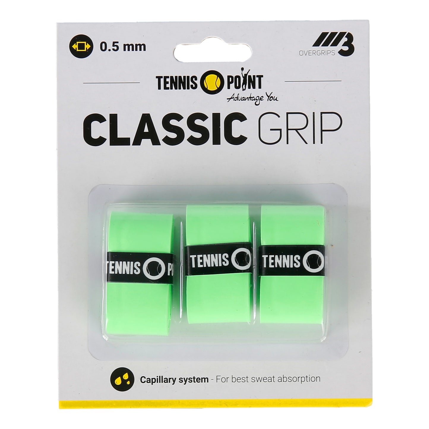 Tennis-Point Classic Grip 3er Pack - grün