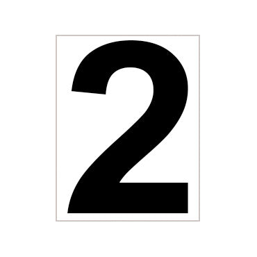 Tegra Platzziffer 2 Schild-Weiß,Schwarz