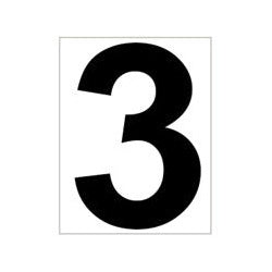 Tegra Platzziffer 3 Schild-Weiß,Schwarz