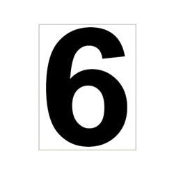 Tegra Platzziffer 6 Schild-Weiß,Schwarz
