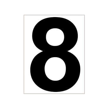 Tegra Platzziffer 8 Schild-Weiß,Schwarz