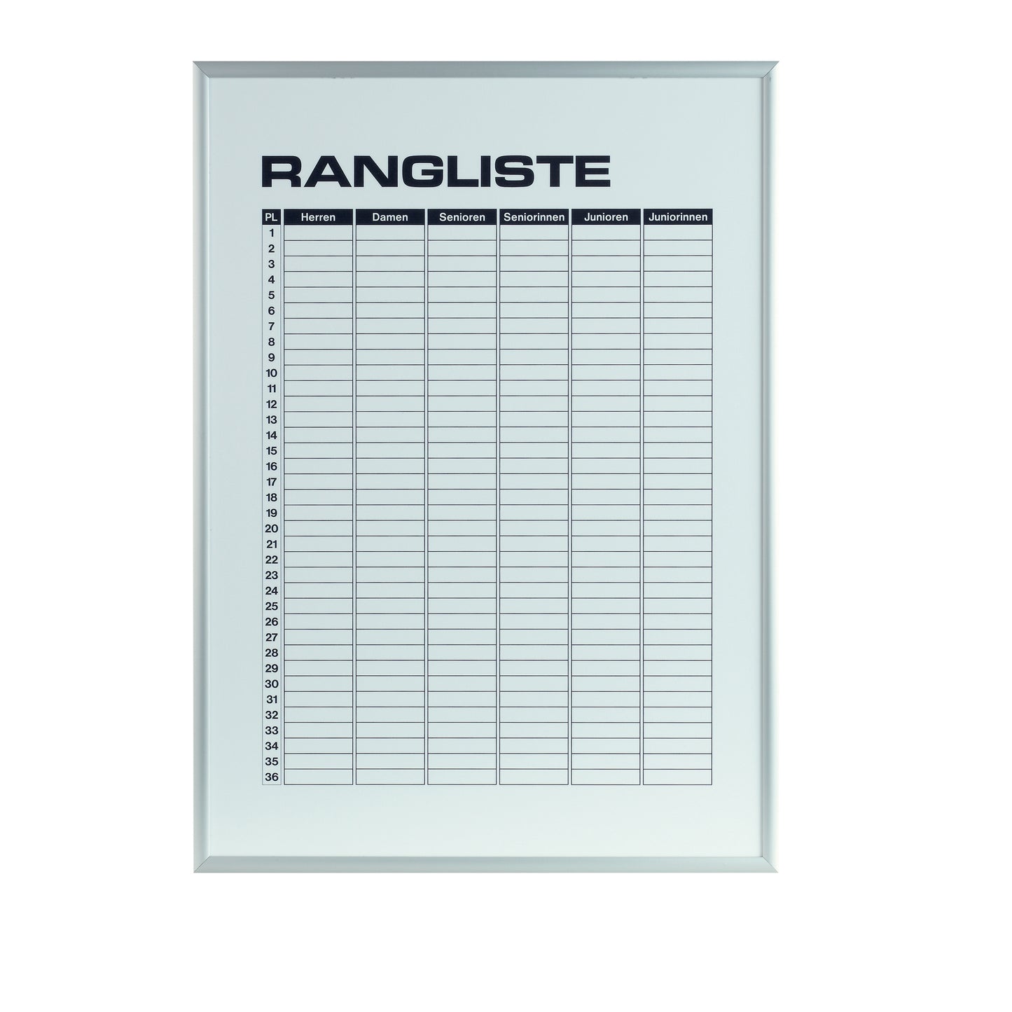 Tegra Ranglisten Magnettafel-Weiß,Schwarz