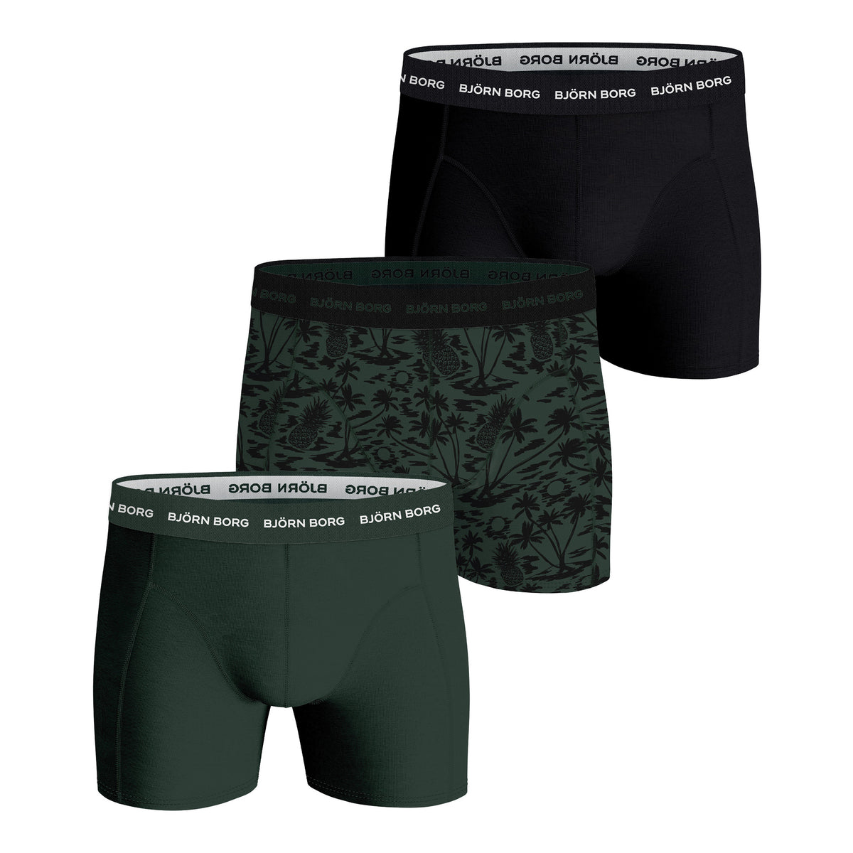 Björn Borg Cotton Stretch Trunk Boxer Short 3er Pack Herren - mehrfarbig,